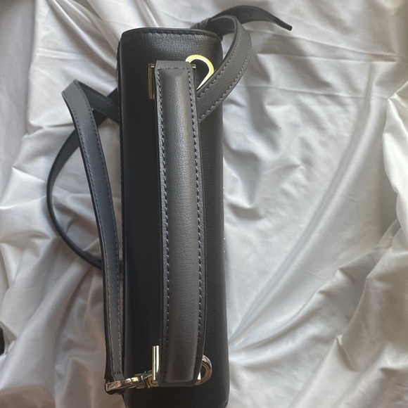 Black/Grey Michael Kors Leather Satchel. L 9 1/2” W 3 1/4” H 7” - Picture 6 of 7